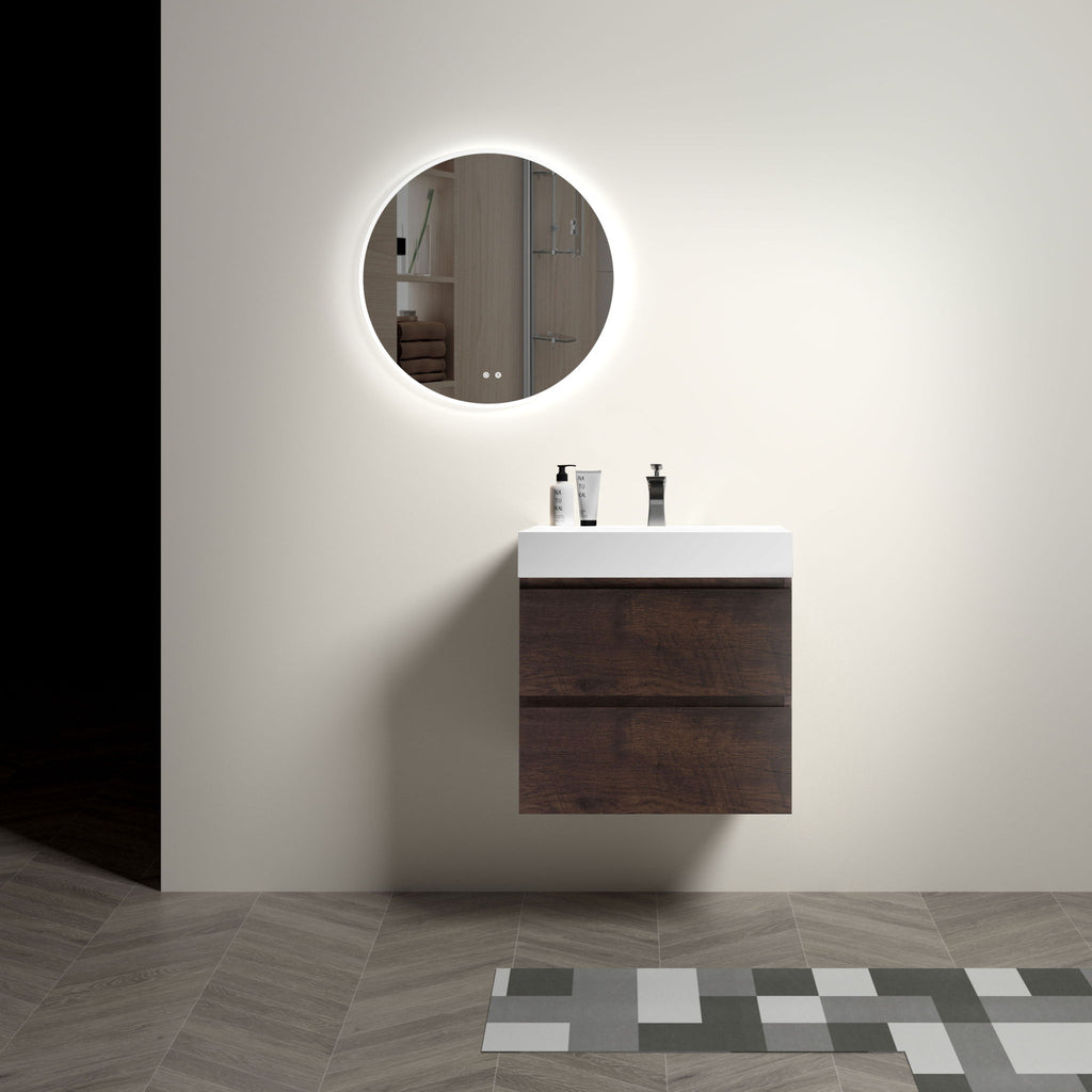 Alice - Bathroom Vanity Wall Mounted With Sink, Large Storage
