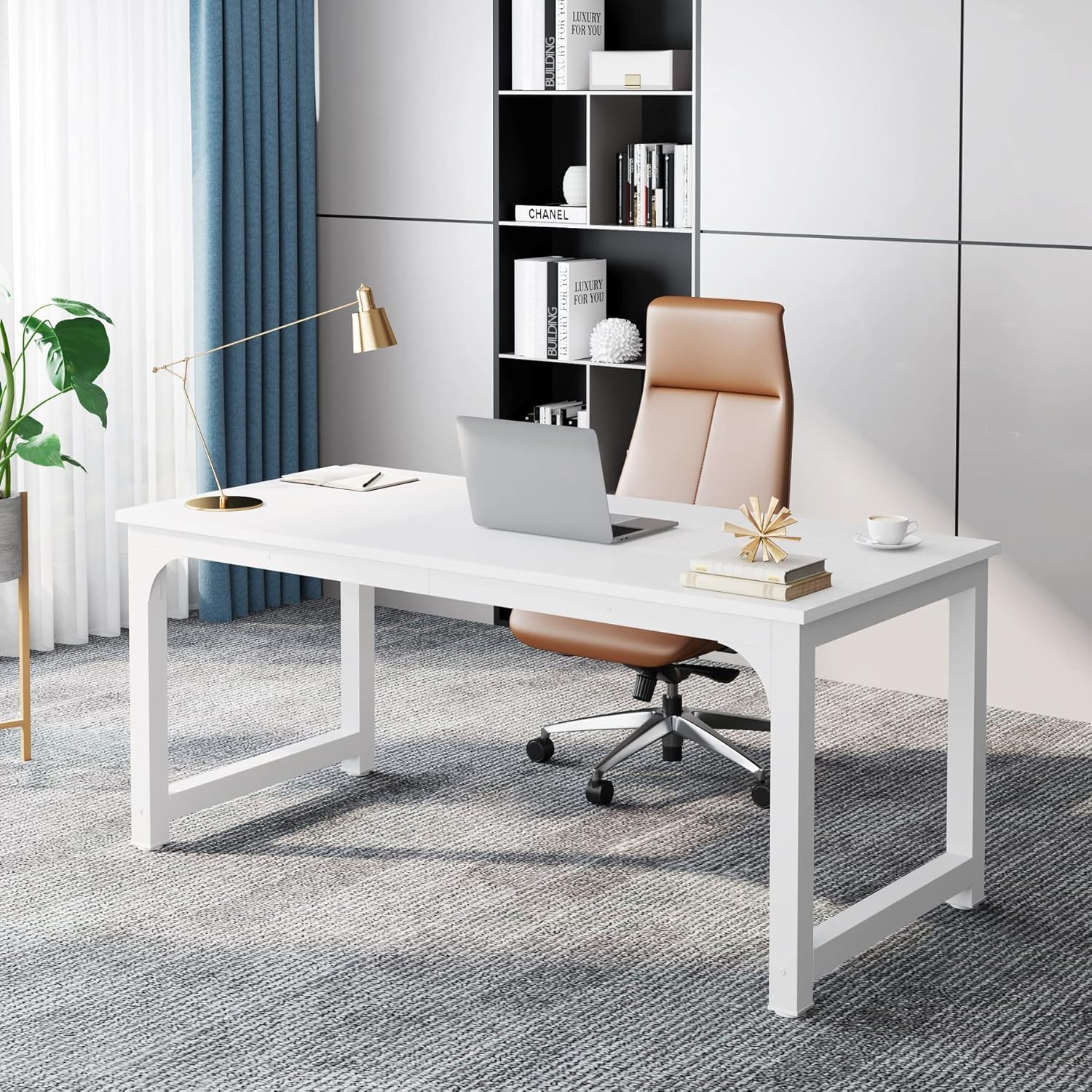 Executive Office Desk, Large Modern Computer Workstation