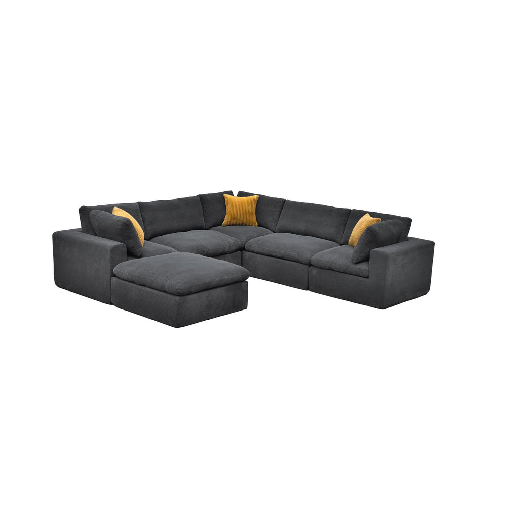 Custom Configuration Modular Sectional With Toss Pillows