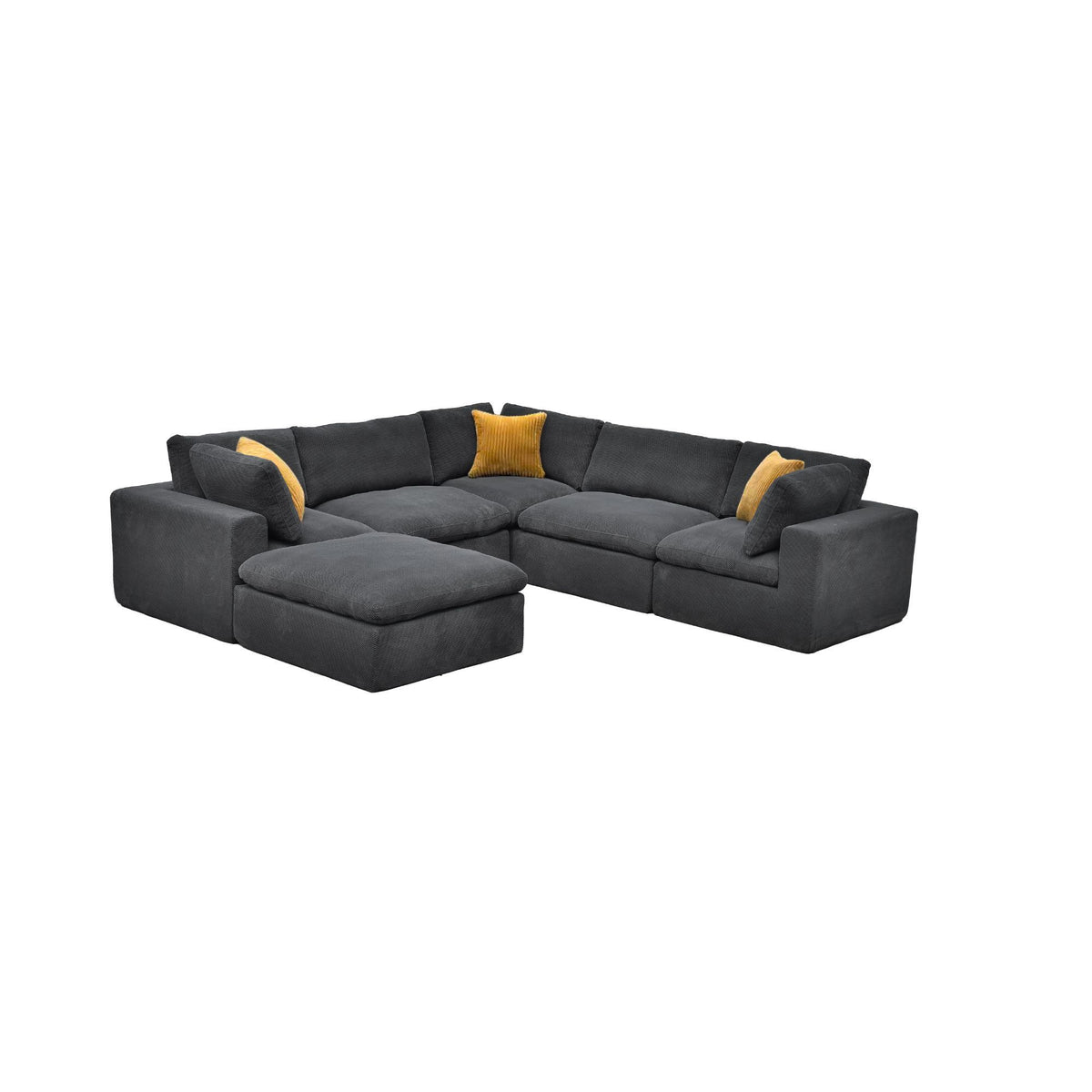 Custom Configuration Modular Sectional With Toss Pillows