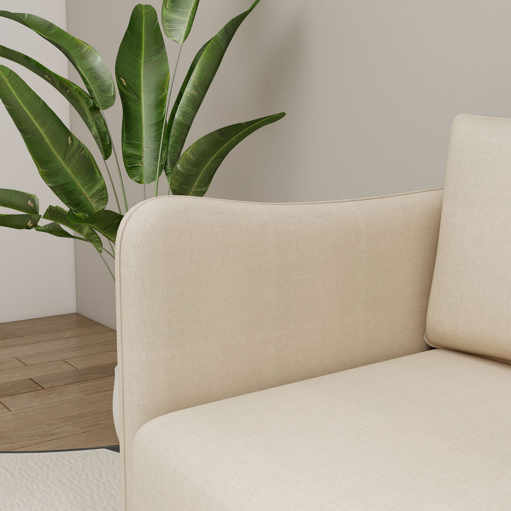 Modular Sectional Sofa With Storage, Convertible 2 Seater Sleeper Sofa - Beige