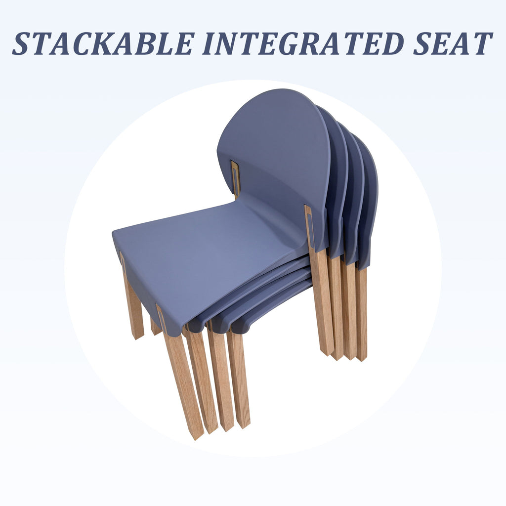 4 Piece Set Of Single Chairs, Traditional Elements With Round Table