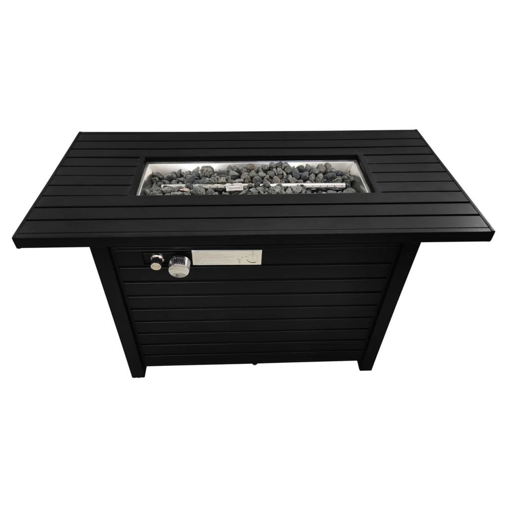Outdoor Fire Pit Table With Lid, - Black