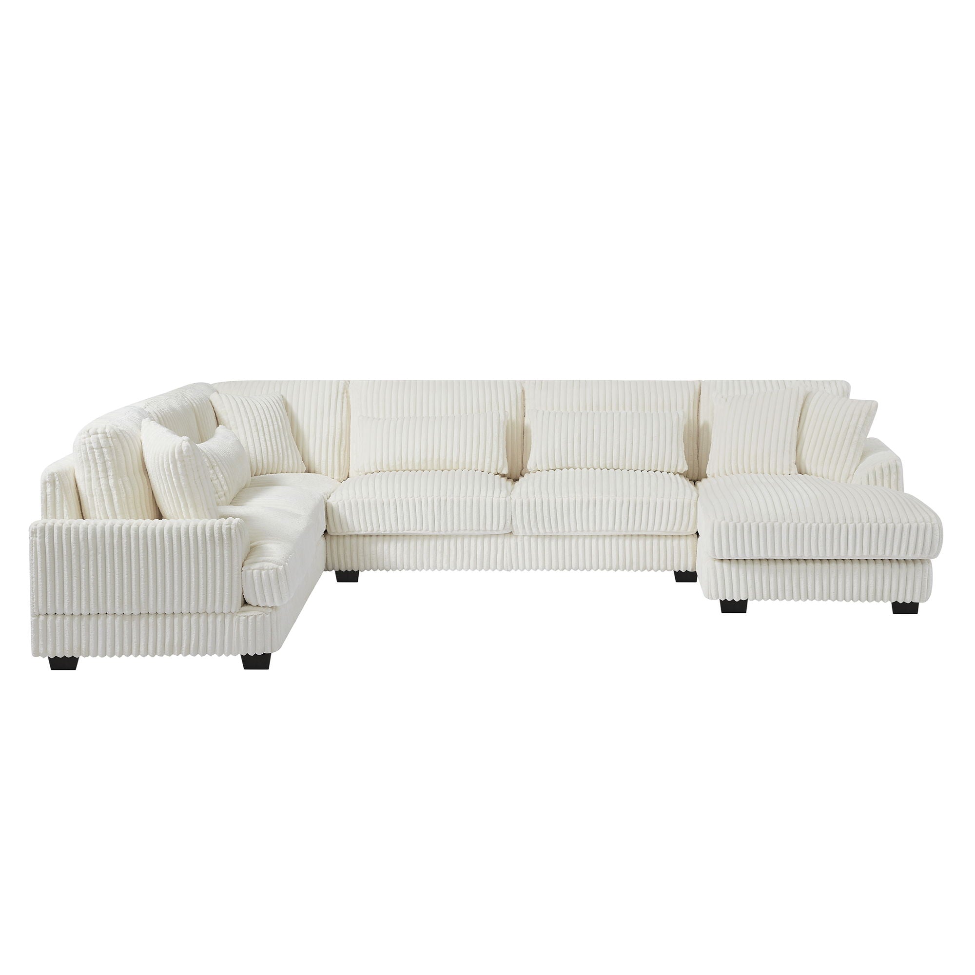 Oversized Sectional Sofa U - Shaped Sofa Couch Modern Sofa Upholstered In Soft With A Chaise Lounge For Living Room