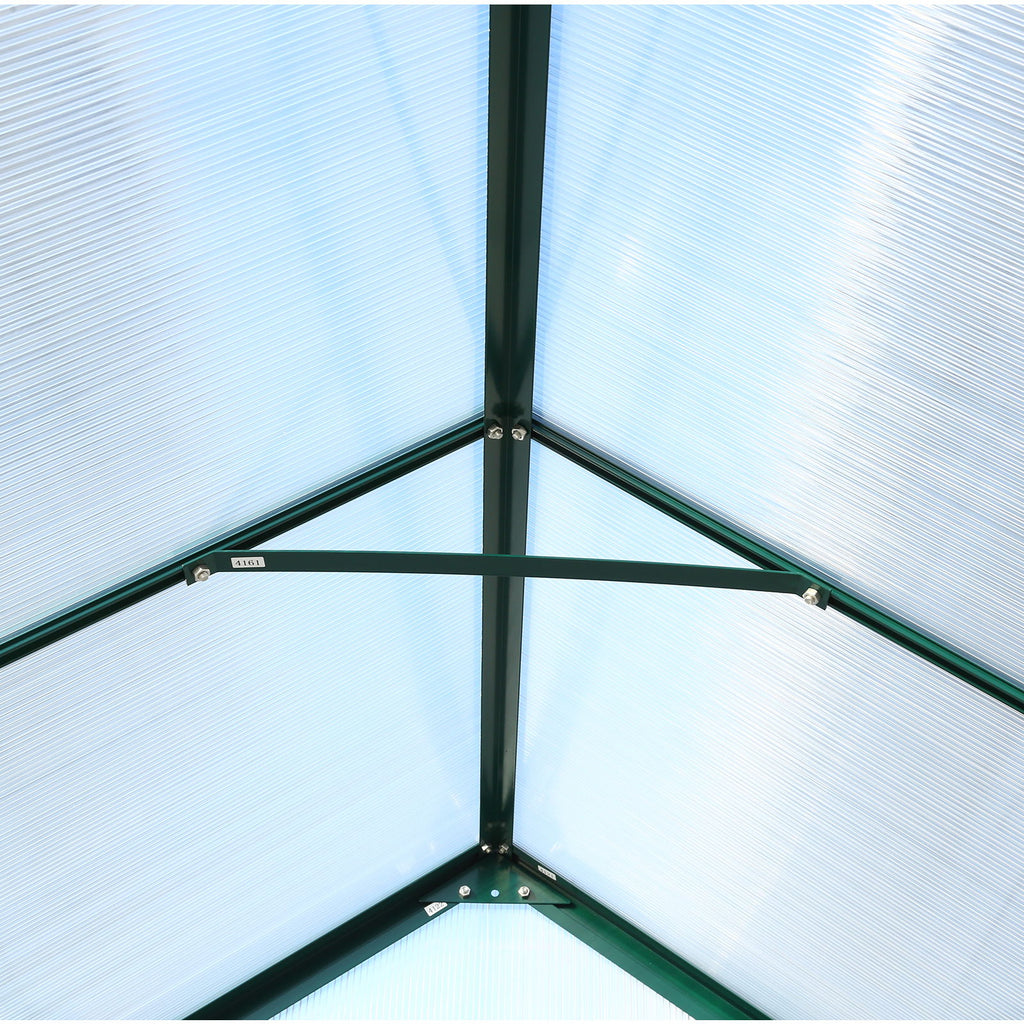 Polycarbonate house, Heavy Duty Outdoor Aluminum Walk-In House Kit With Rain Gutter, Vent And Door For Backyard Garden