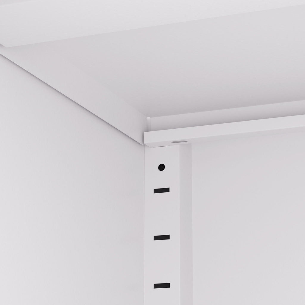 Tall Metal Kitchen Pantry Cabinet With Adjustable Shelves And Silent Magnetic Doors - White