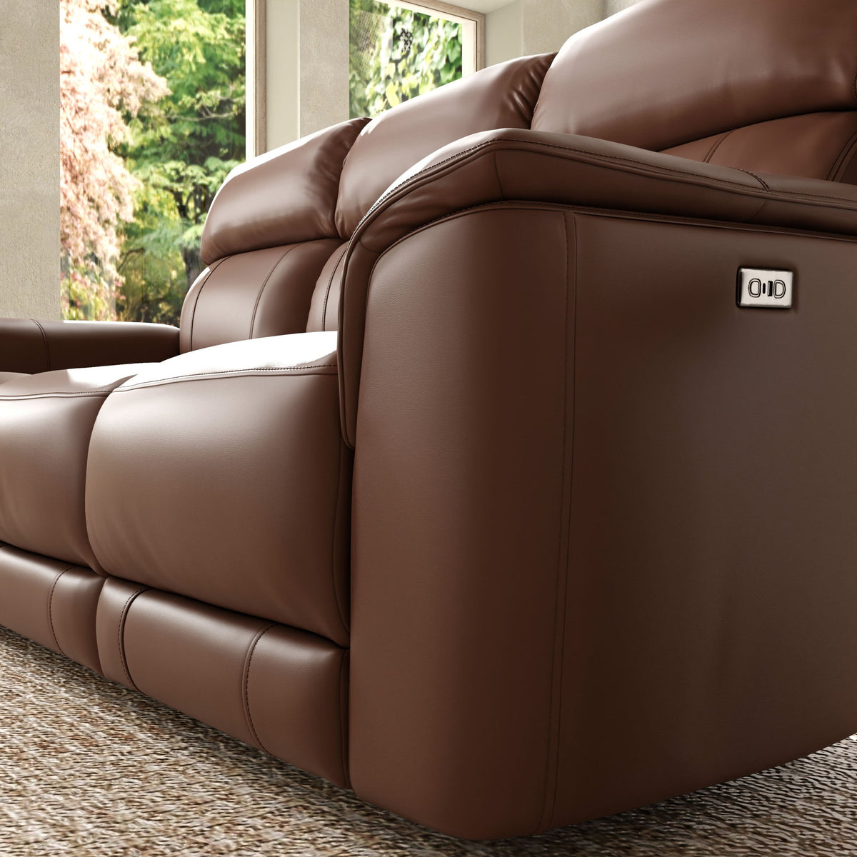 Oslo - Dual Power Reclining Sofa - Pecan