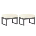 Patio All-Weather Ottomans With Thick Cushions (Set of 2)