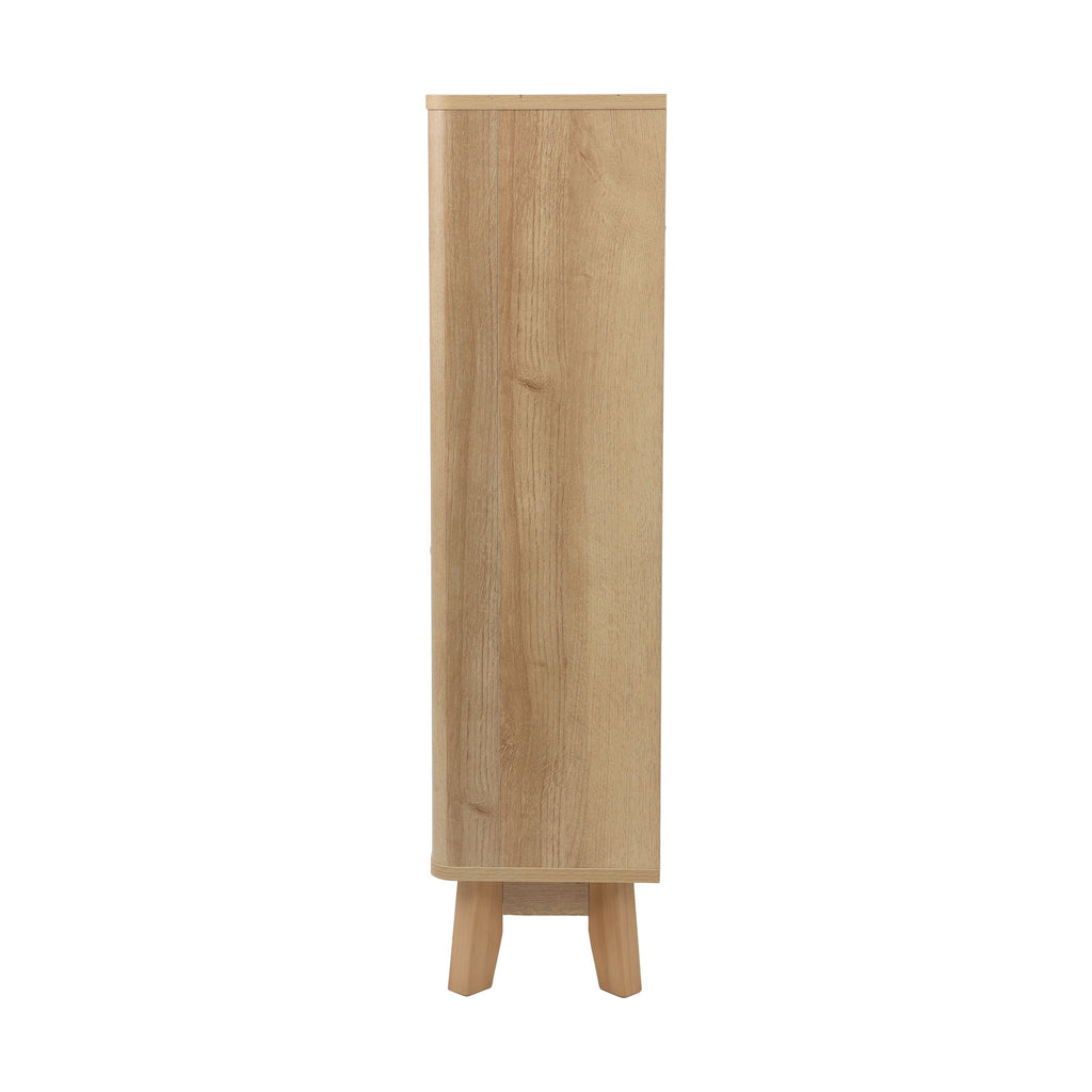 Entryway Shoe Cabinet With Flip Down Storage, Ultra Thin Freestanding Design For Home Use - Oak