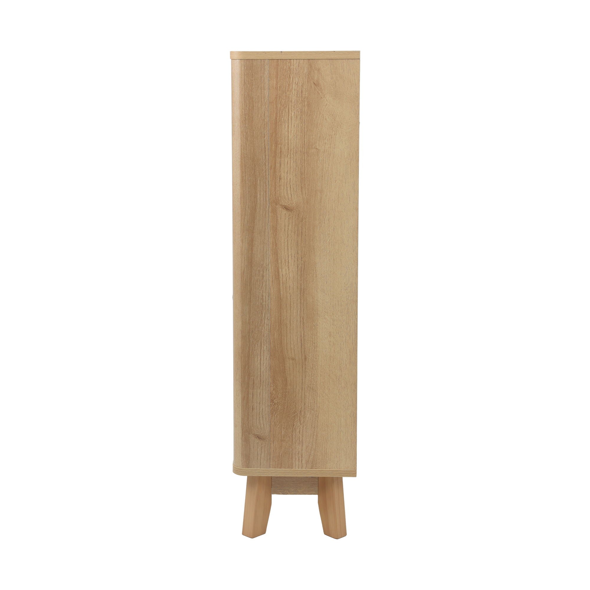 Entryway Shoe Cabinet With Flip Down Storage, Ultra Thin Freestanding Design For Home Use - Oak