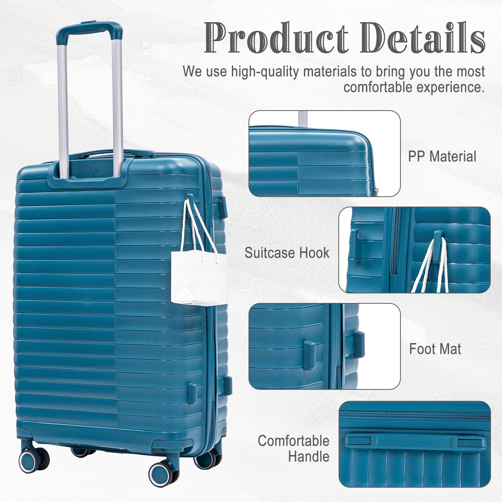 4 Piece Luggage Set, Combination Lock