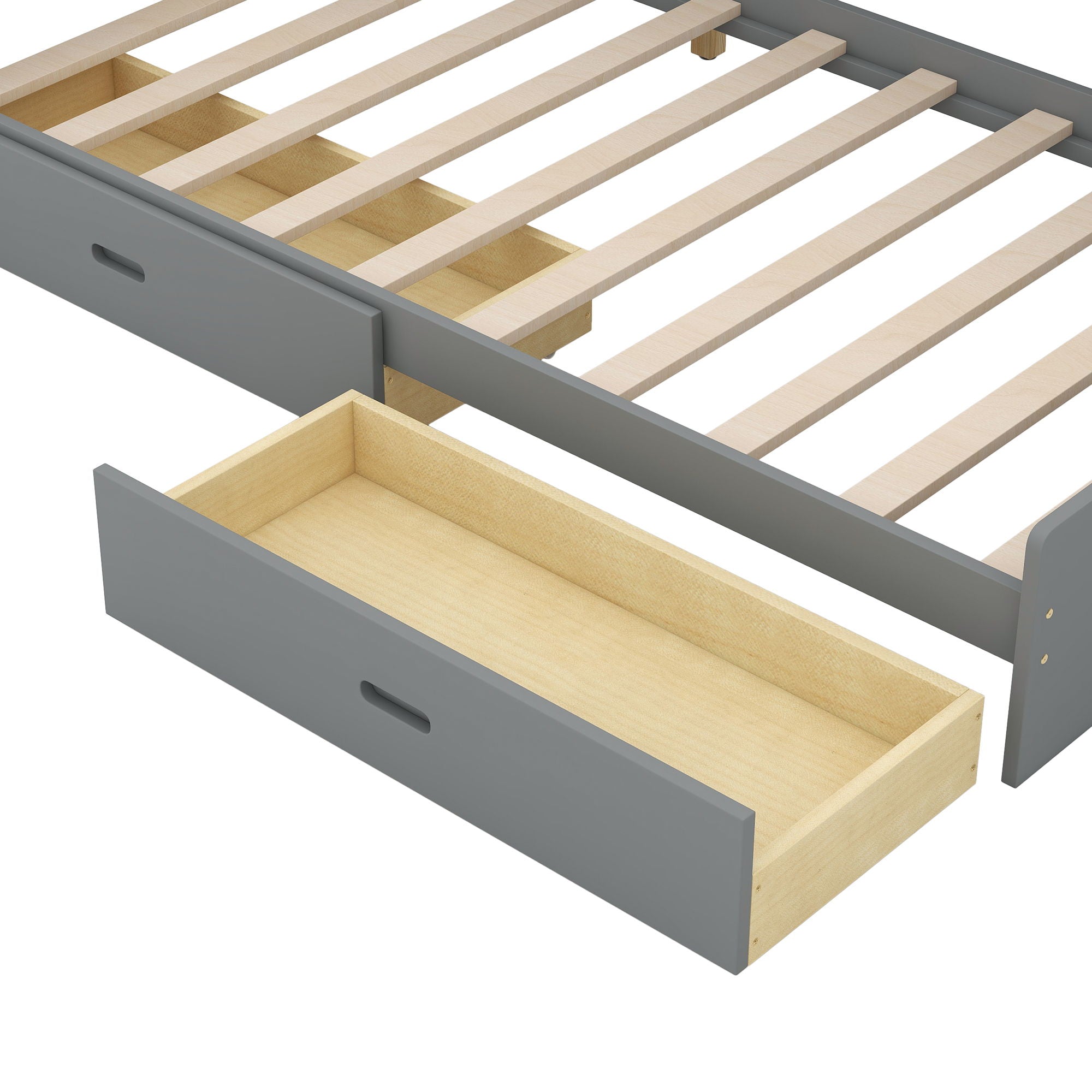 Platform Bed With Storage Headboard, Shelves And 2 Drawers
