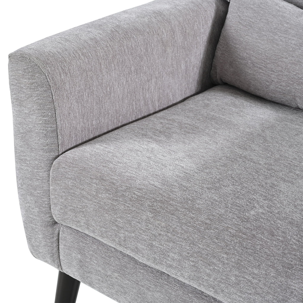 Modern Accent Chair, Arm Chairs For Living Room, Upholstered Mordern Armchair, Comfy Soft Padded Lounge Chair In Small Space, Bedroom, With Pillow, Solid Wood Leg
