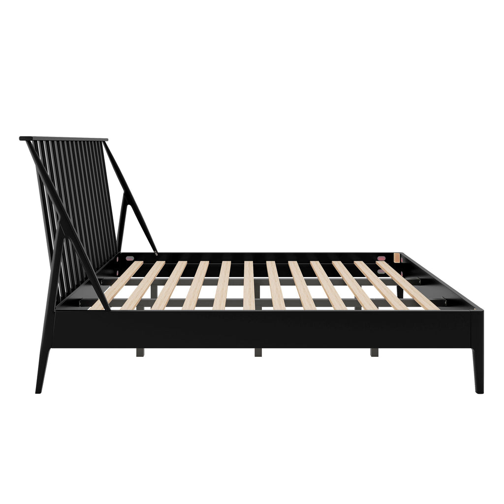 Bohemian Platform Bed With Tall Headboard