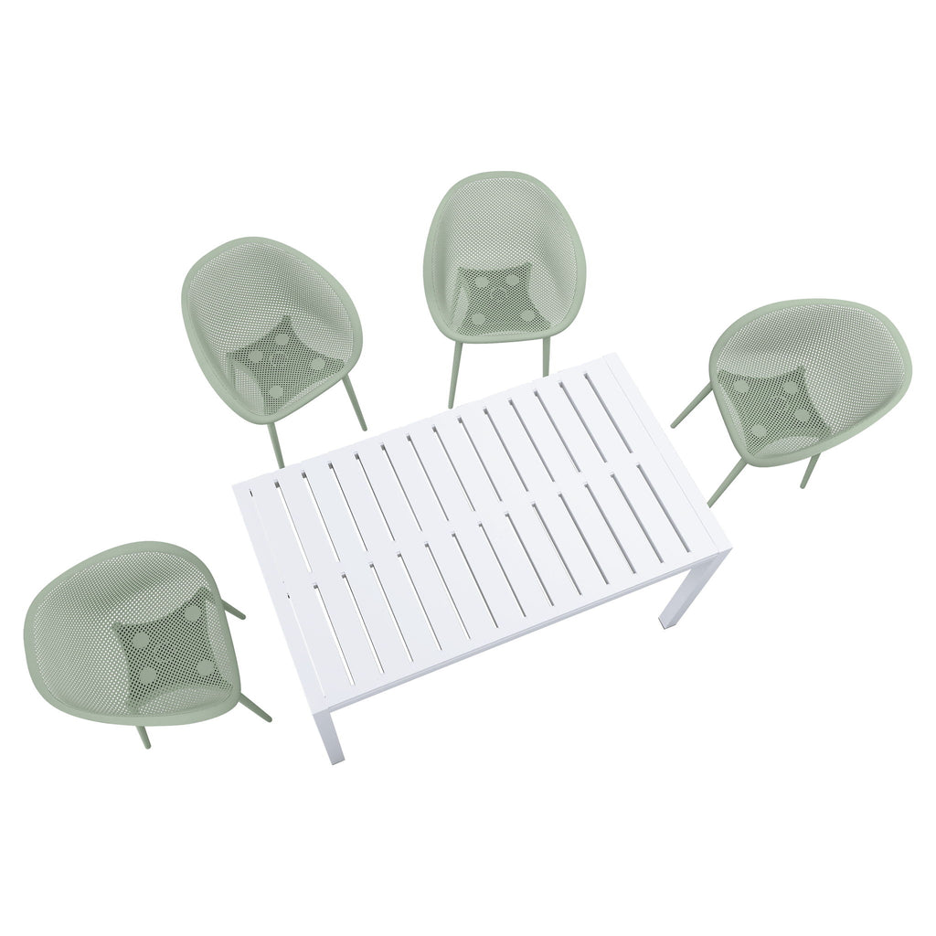 4 Pack Lounge Chair Set With Long Table