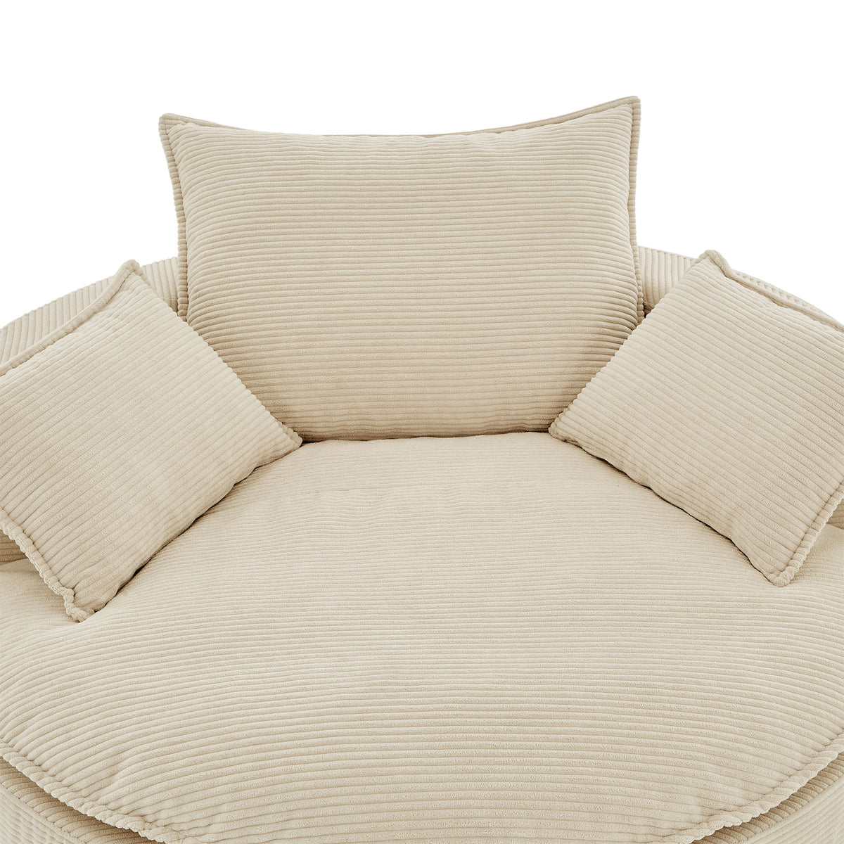 360° Swivel Accent Barrel Chair With Dual Layer Cushion And 3 Removable Pillows