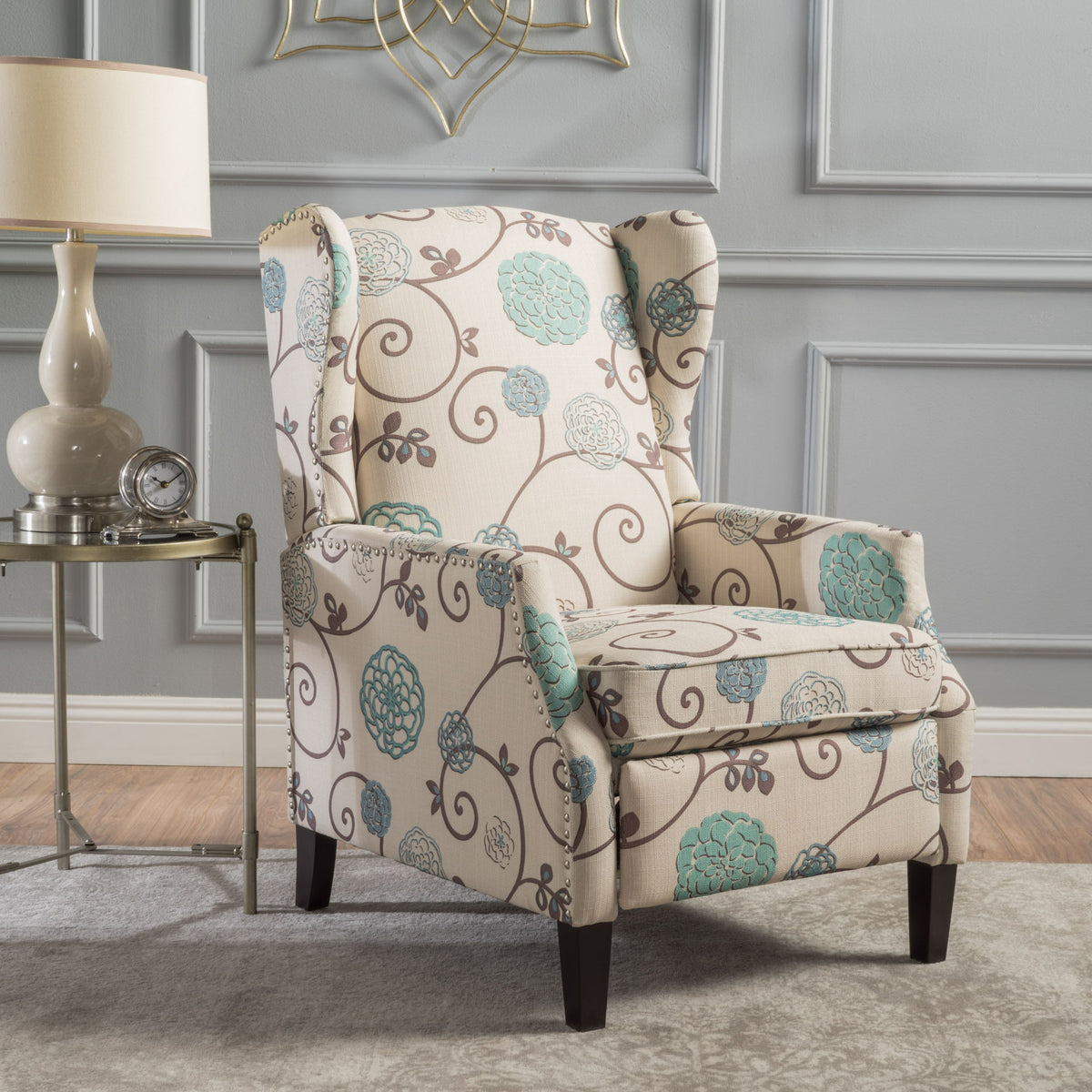 Westeros Wing Back Fabric Upholstered Recliner