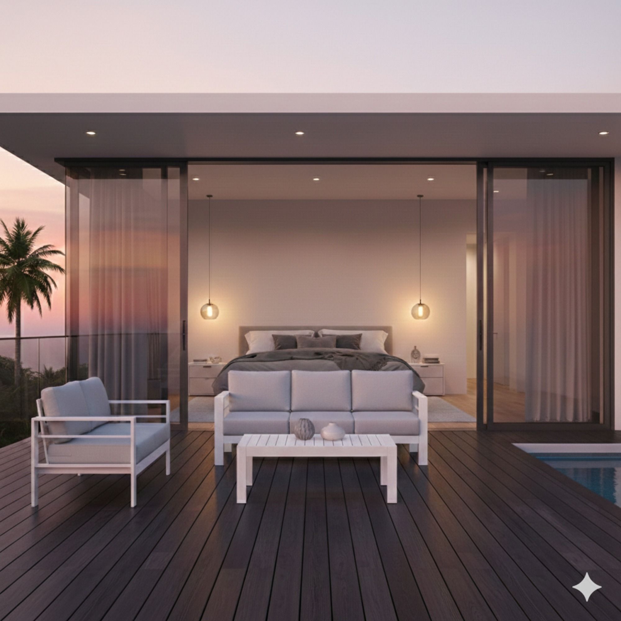 Outdoor Patio Set With All-Weather Thick Cushions