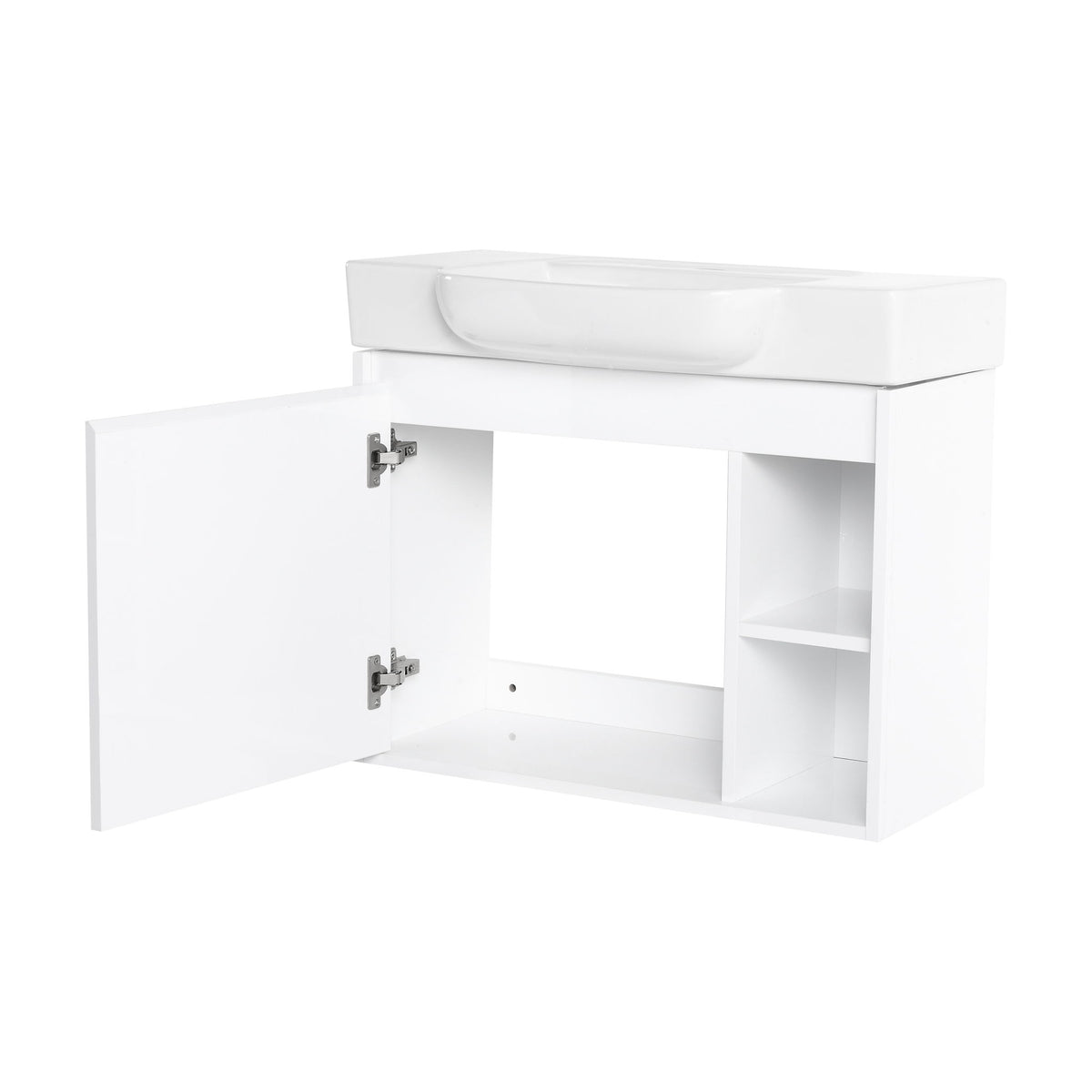 Wall Mounted Bathroom Vanity With Sink & Soft Close Door