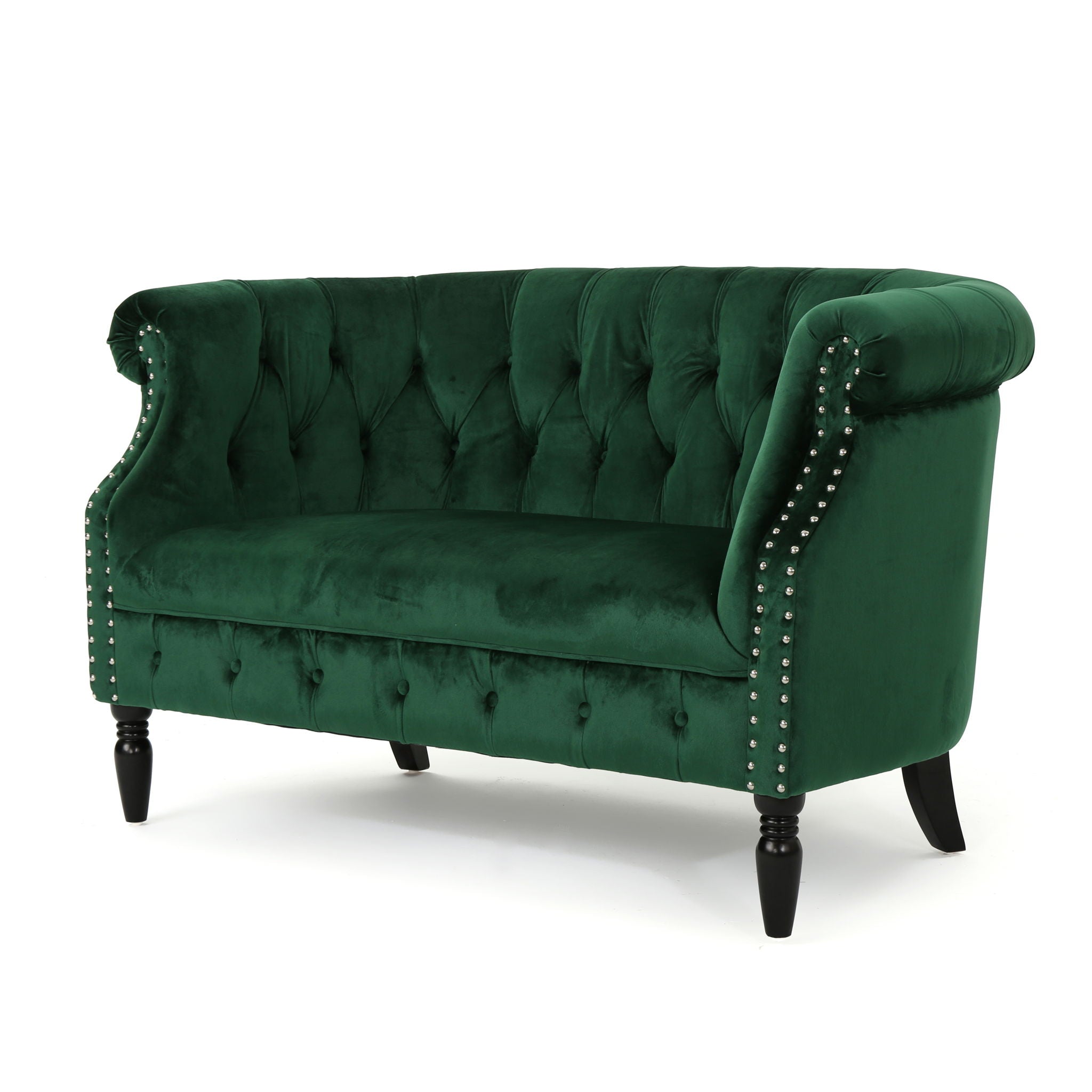 Antique Chesterfield Style Loveseat With Button Tufting