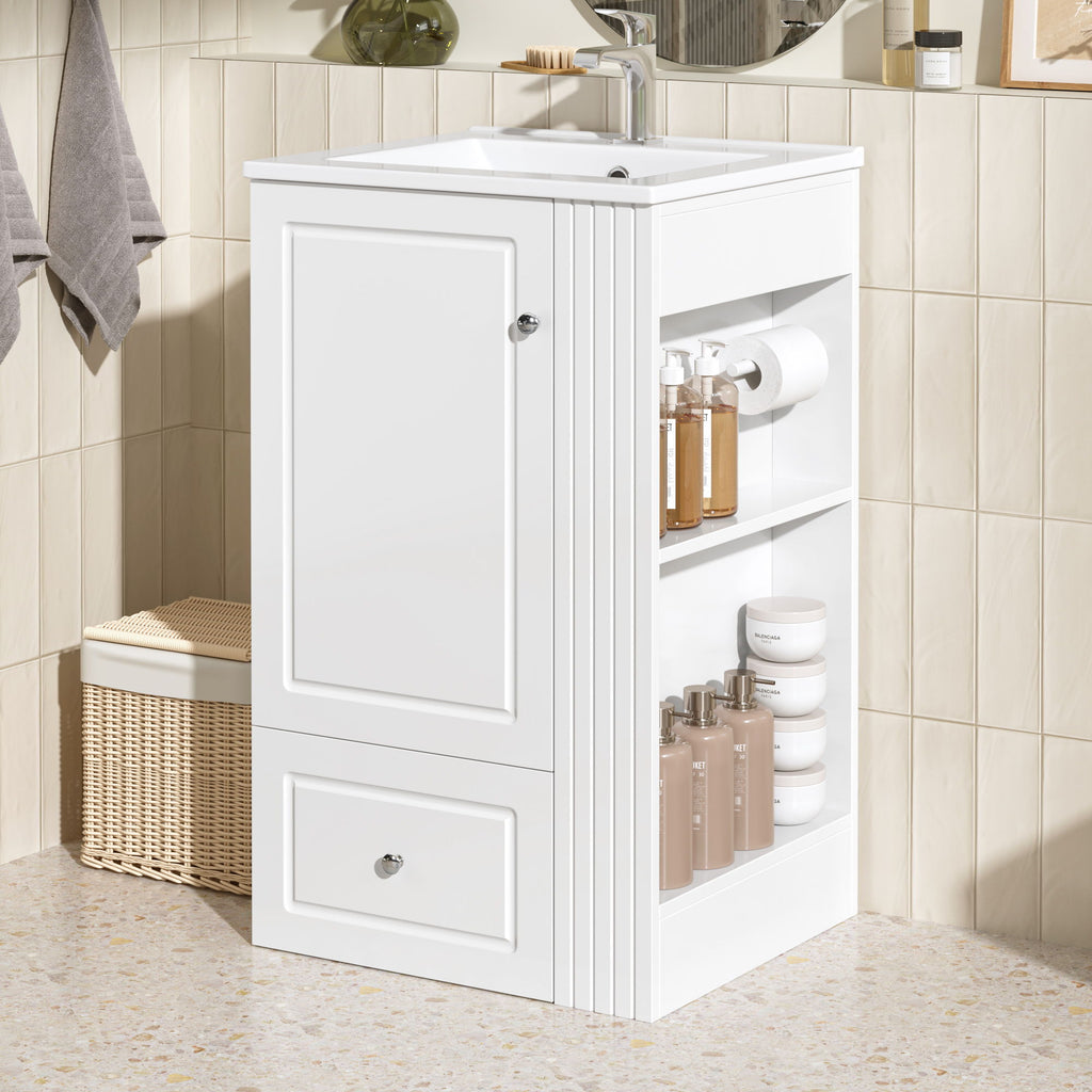 Modern Freestanding Bathroom Vanity With Sink, Soft-Close Drawer, Towel Bar
