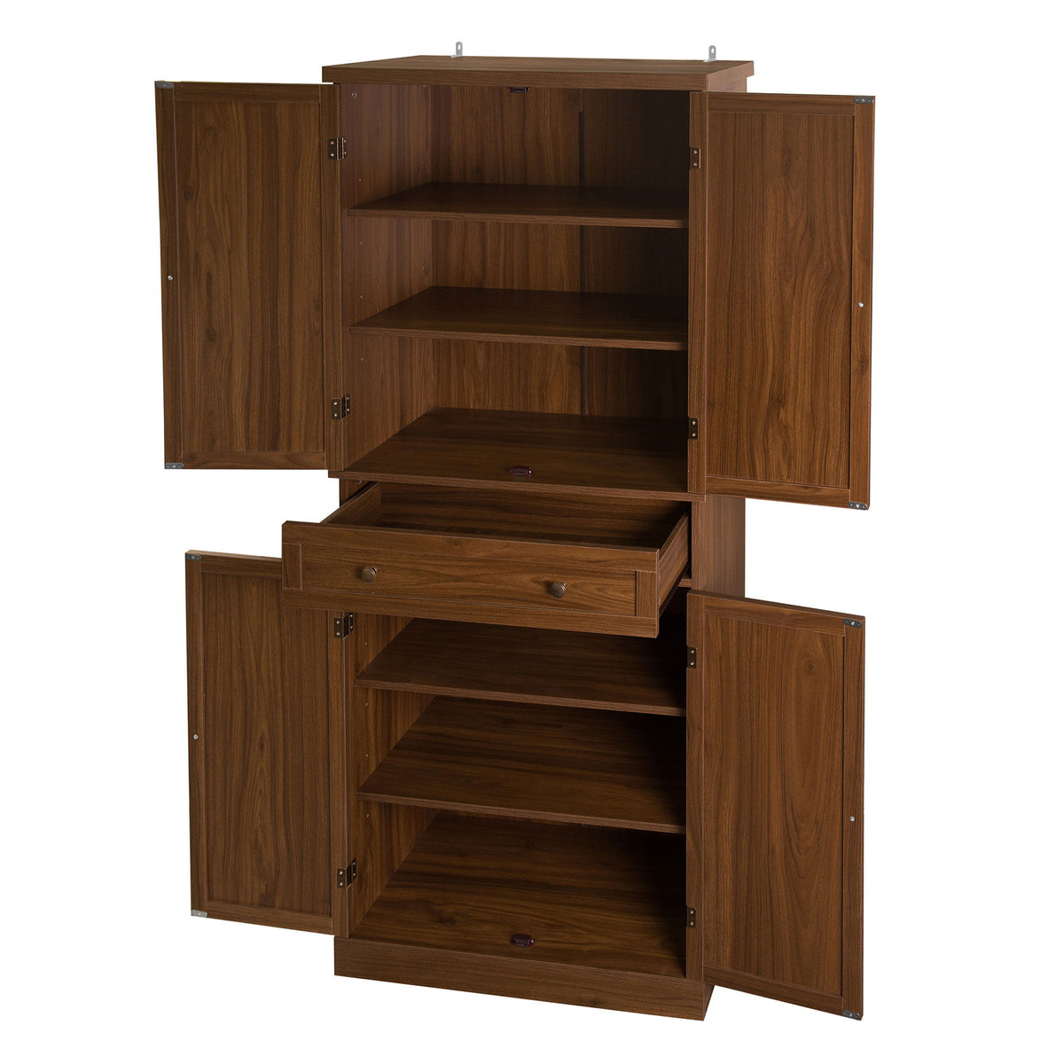4 Door Storage Cabinet With 1 Drawer, With 4 Adjustable Inner Shelves