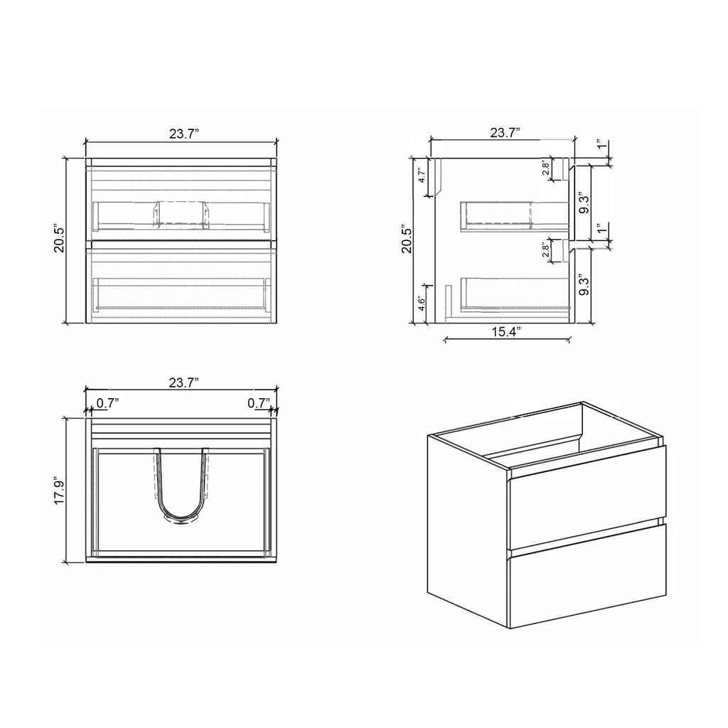 Alice - Bathroom Vanity With Sink, Wall Mounted, Floating