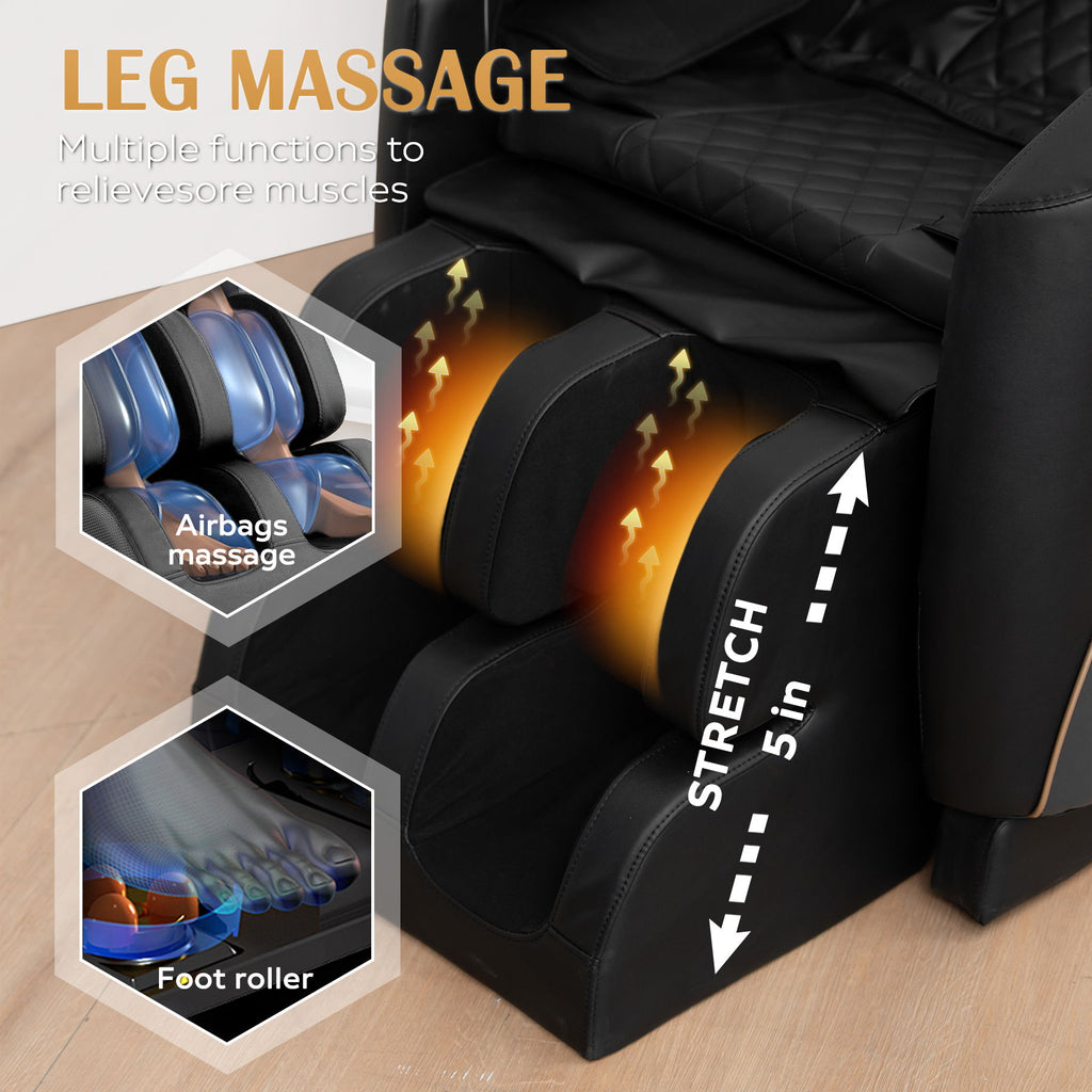 Zero Gravity Massage Chair Recliner With 10 Massage Heads And Full-Body Air Pressure - Black