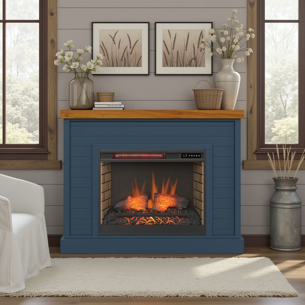 48" Fireplace With Mantel