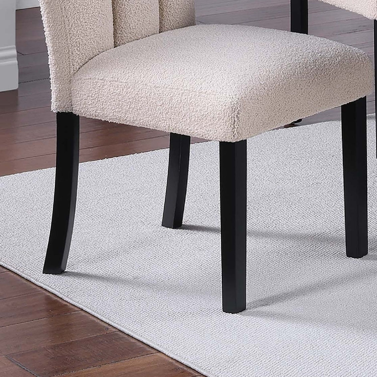 2 Tone Dining Table Set With Upholstered Side Chairs
