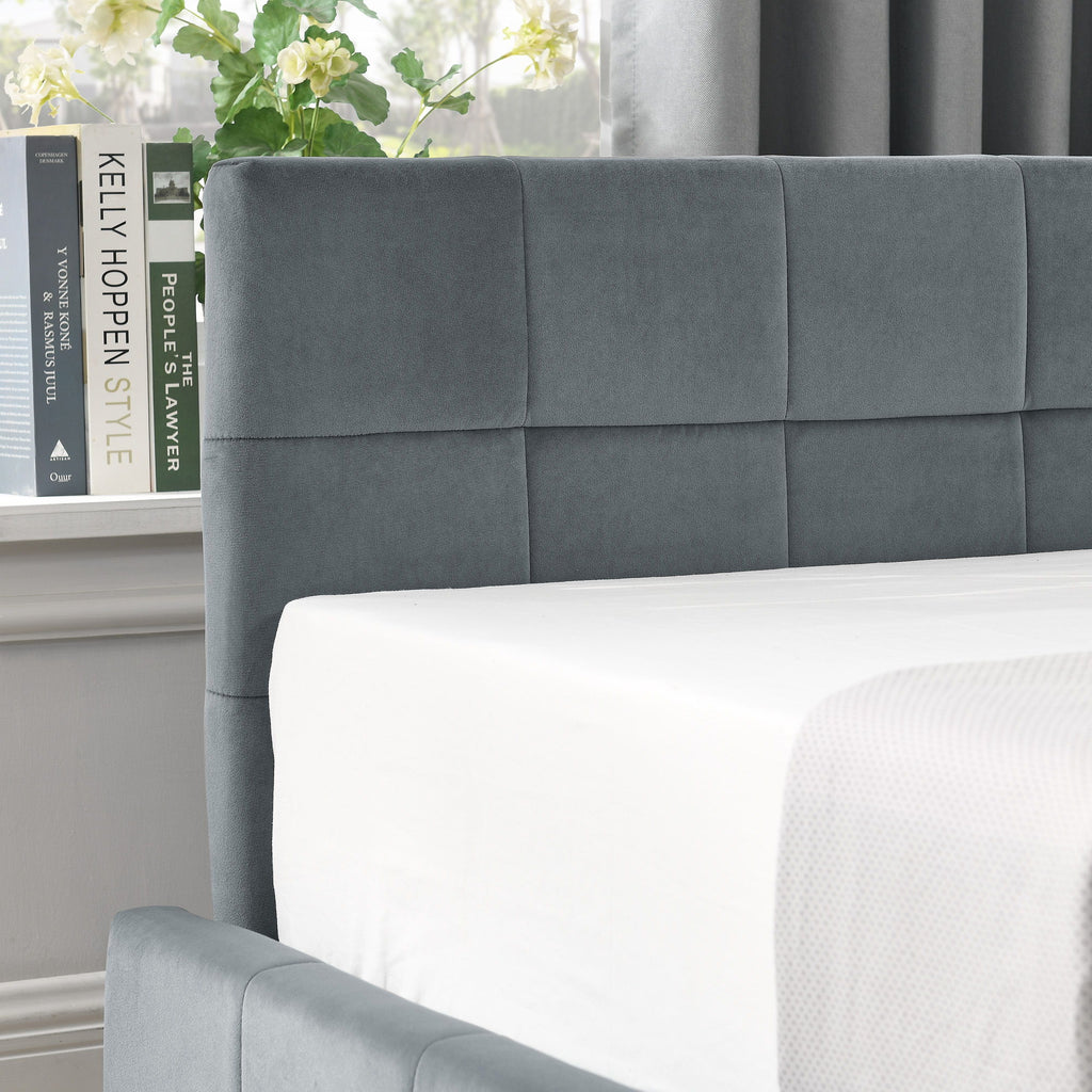 Elegant Storage Upholstered Tufted Bed Frame With Backrest And Armrests