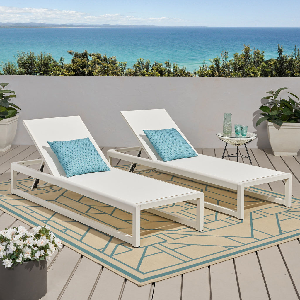 Outdoor Nylon Chaise Lounge, (Set of 2)