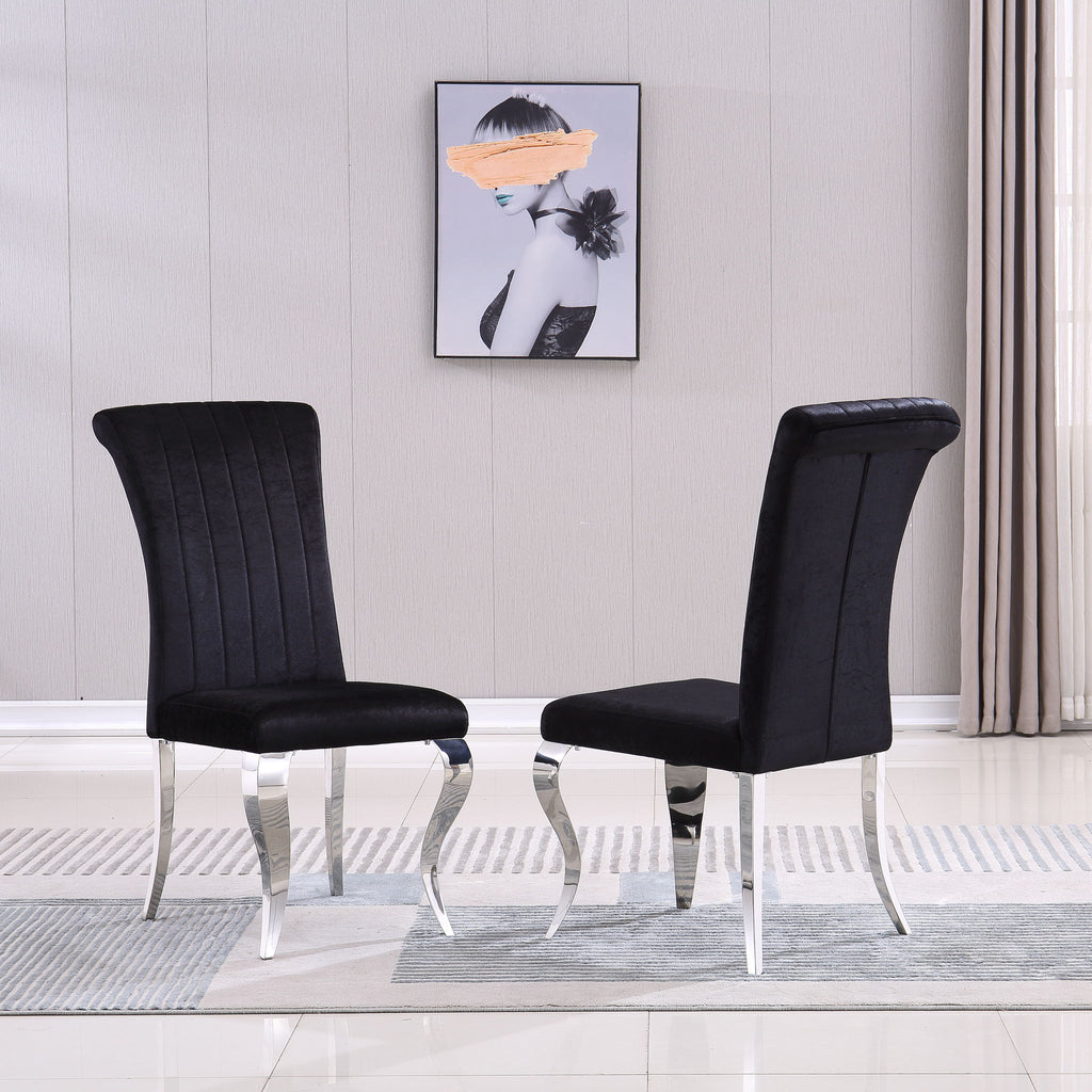 Upholstered Accent Armless Chairs With Stripe Backrest (Set of 2)