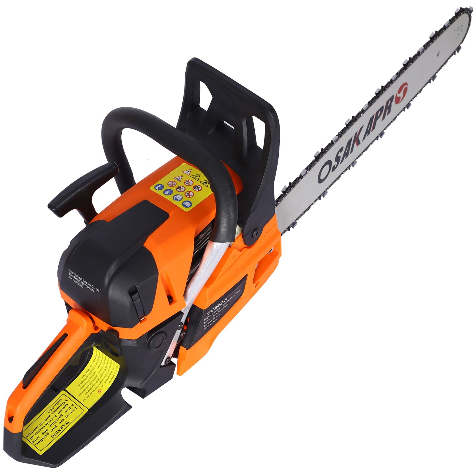 High Performance 22" 58Cc Gasoline Chainsaw For Trees And Wood Cutting Epa Compliant - Orange