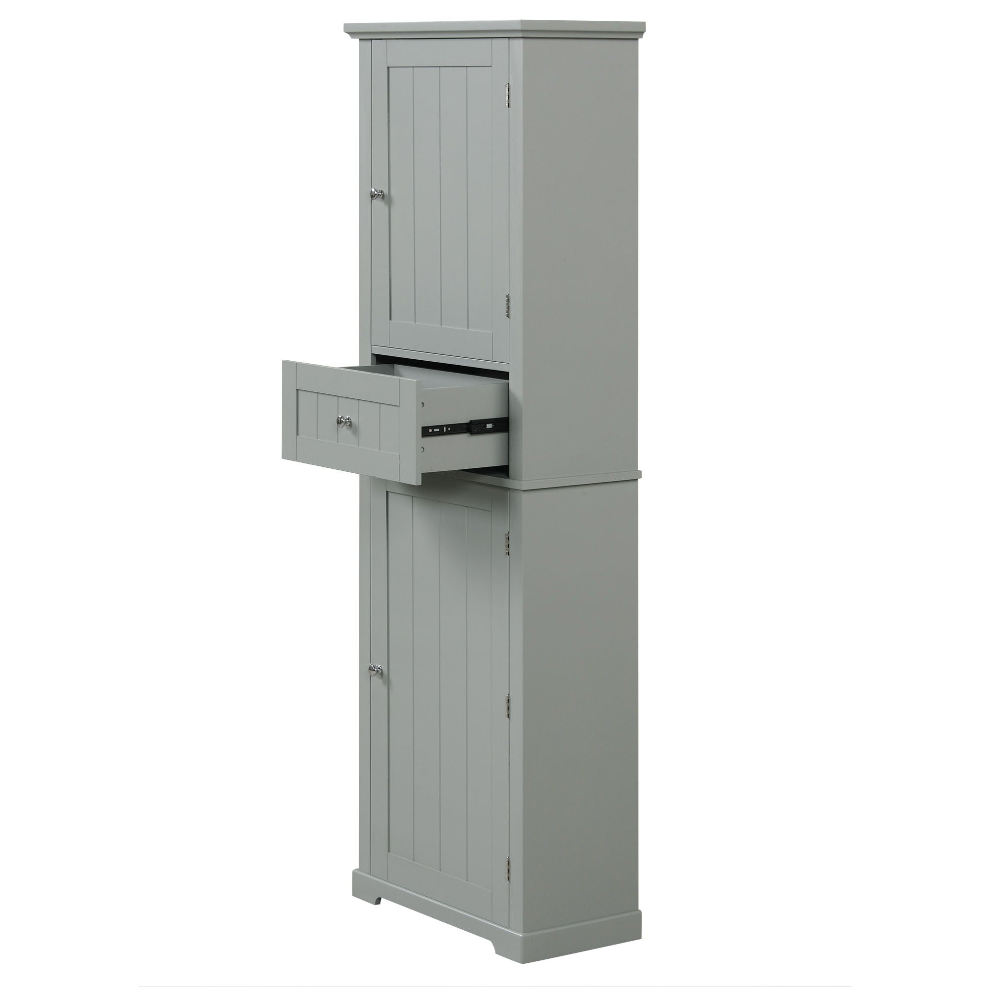 Tall Freestanding Bathroom Storage Cabinet With Drawer And Adjustable Shelf