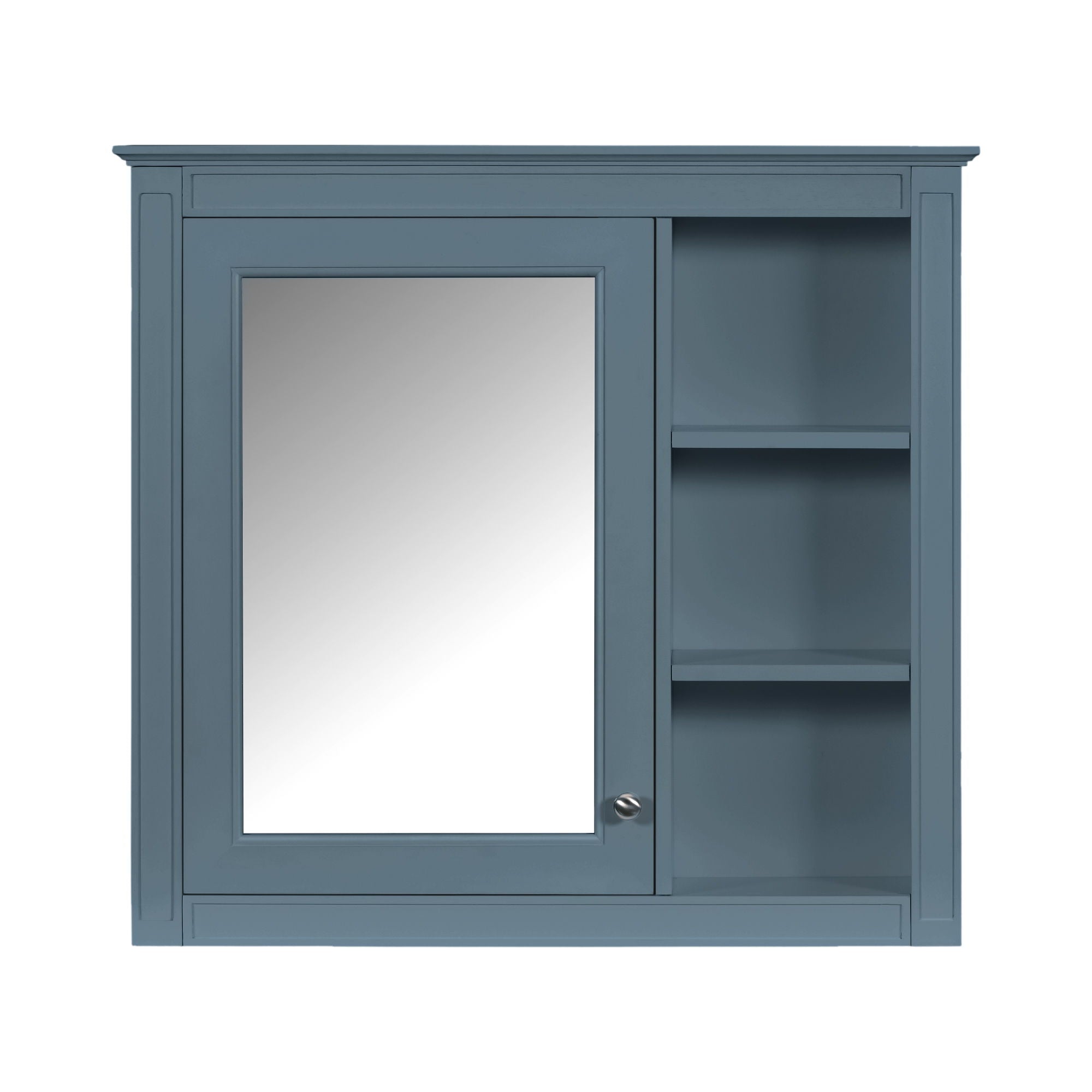 Bathroom Vanity With Medicine Cabinet, Royal Mirror Cabinet, Modern Bathroom Storage Cabinet With 2 Soft Closing Doors And 4 Drawers