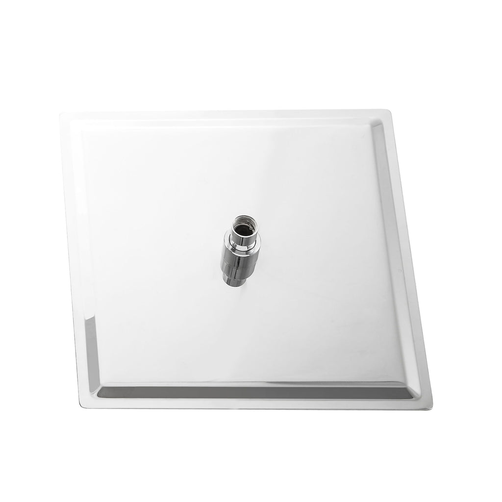 16" Square Rainfall Shower Head Fixed Wall Mount With Full Body Coverage & Self Cleaning Silicone Nozzles - Chrome