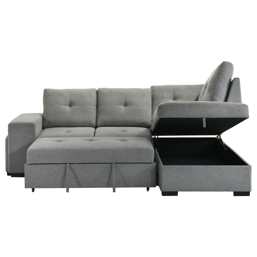 Atkinson - Sleeper Sectional Sofa With Lift Top Chaise - Gray