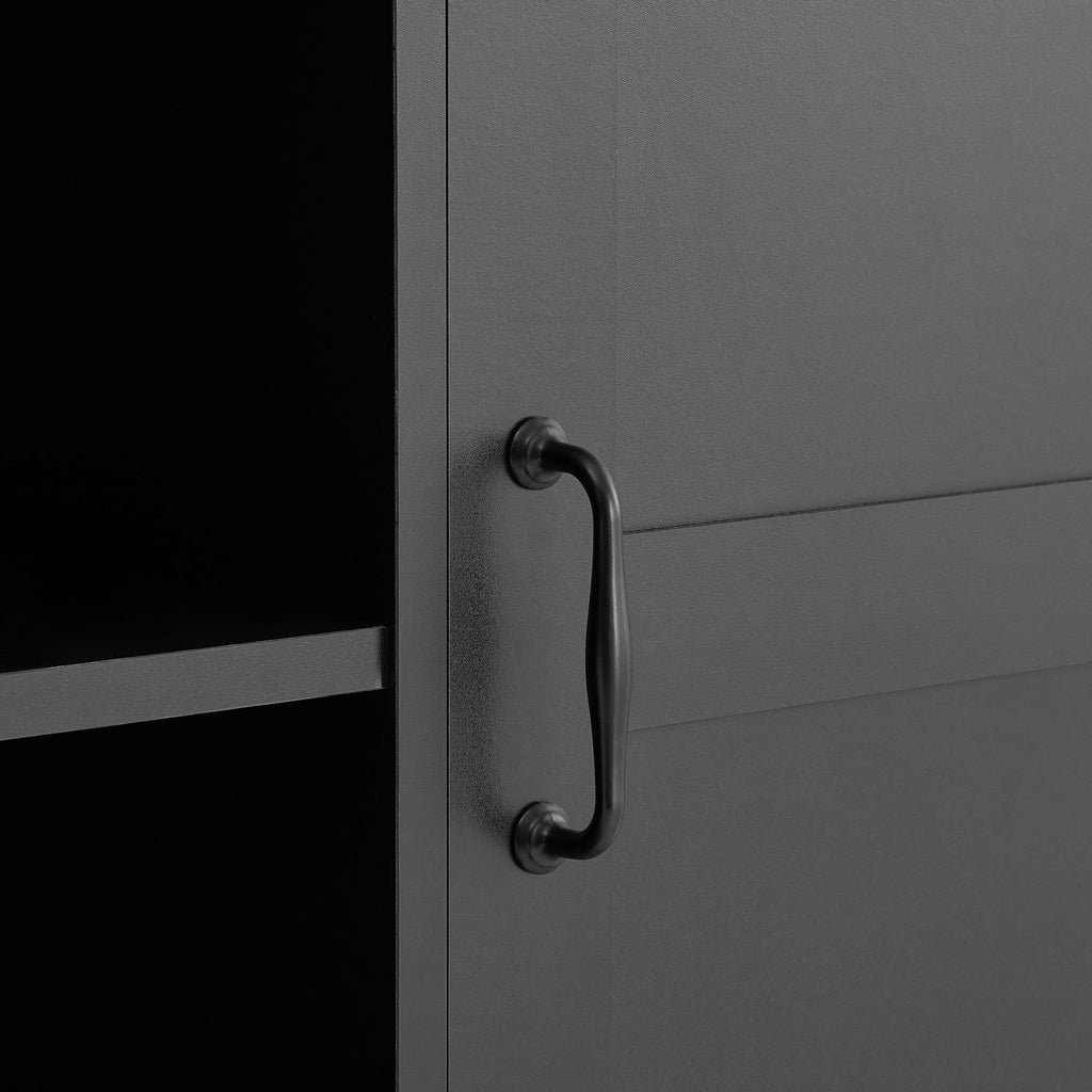Freestanding Bathroom Storage Cabinet With Doors And Drawers, Adjustable Shelves, Tilt-Out Laundry Hamper