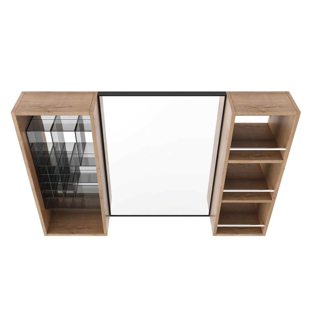 41.3" Wall Mounted Bathroom Cabinet With Storage - Imitative Oak