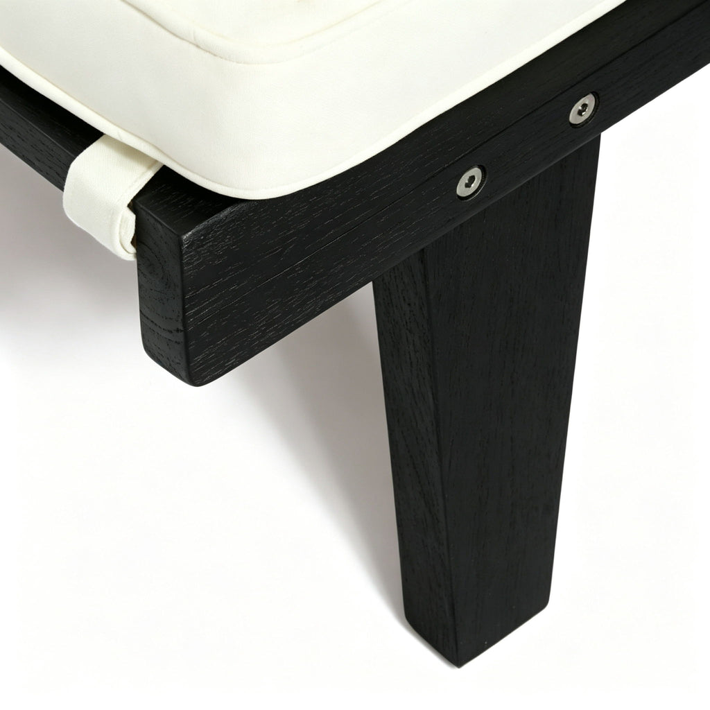 Ariana - Chaise Lounge With Cushion For Outdoor - Black