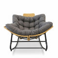 Oversized Papasan Rocking Chair Outdoor With Thick Cushion