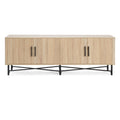 4 Door TV Cabinet, 2 Storage Spaces, Adjustable Shelves