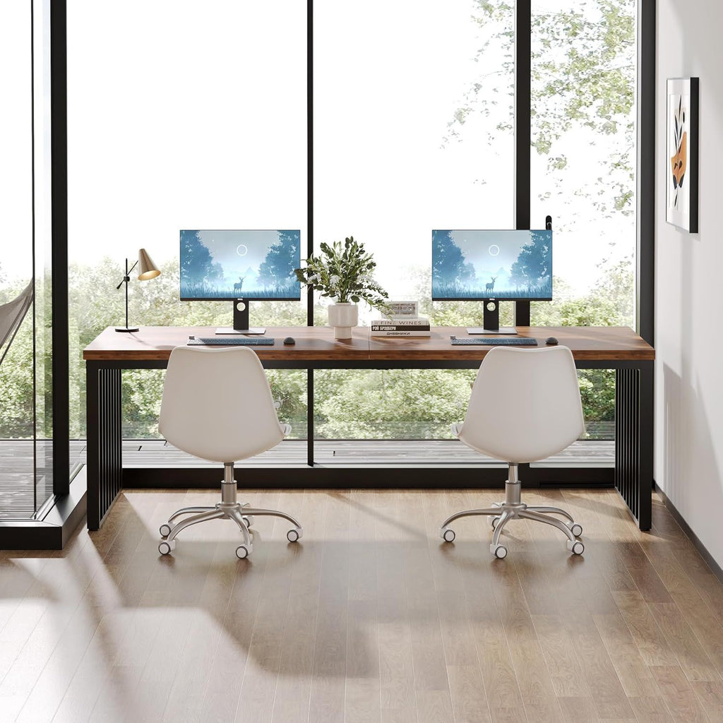 Double Computer Desk For 2 Person, Extra Long Workstation