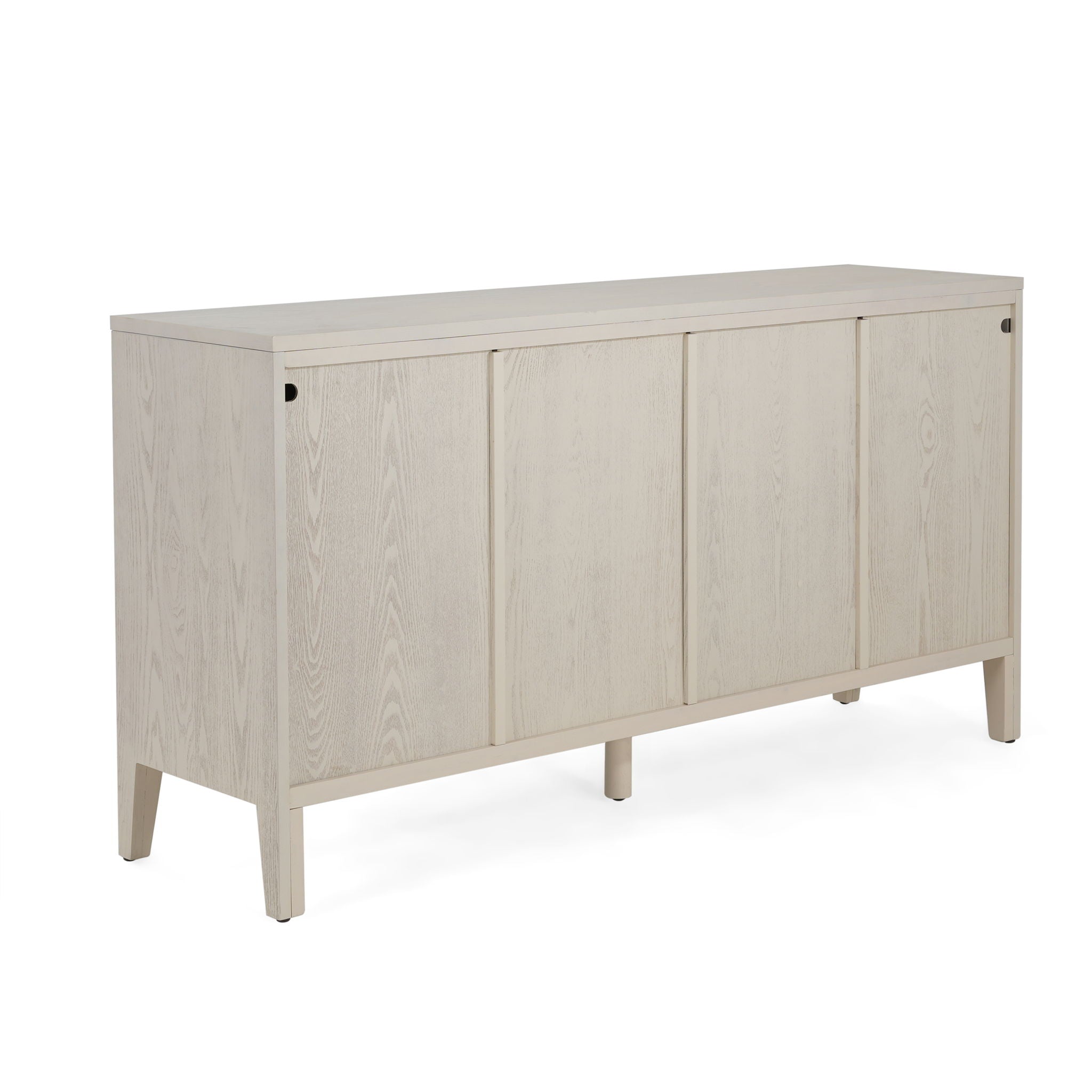 Wood Sideboard With Adjustable Shelves And Storage Cabinet - White Washed