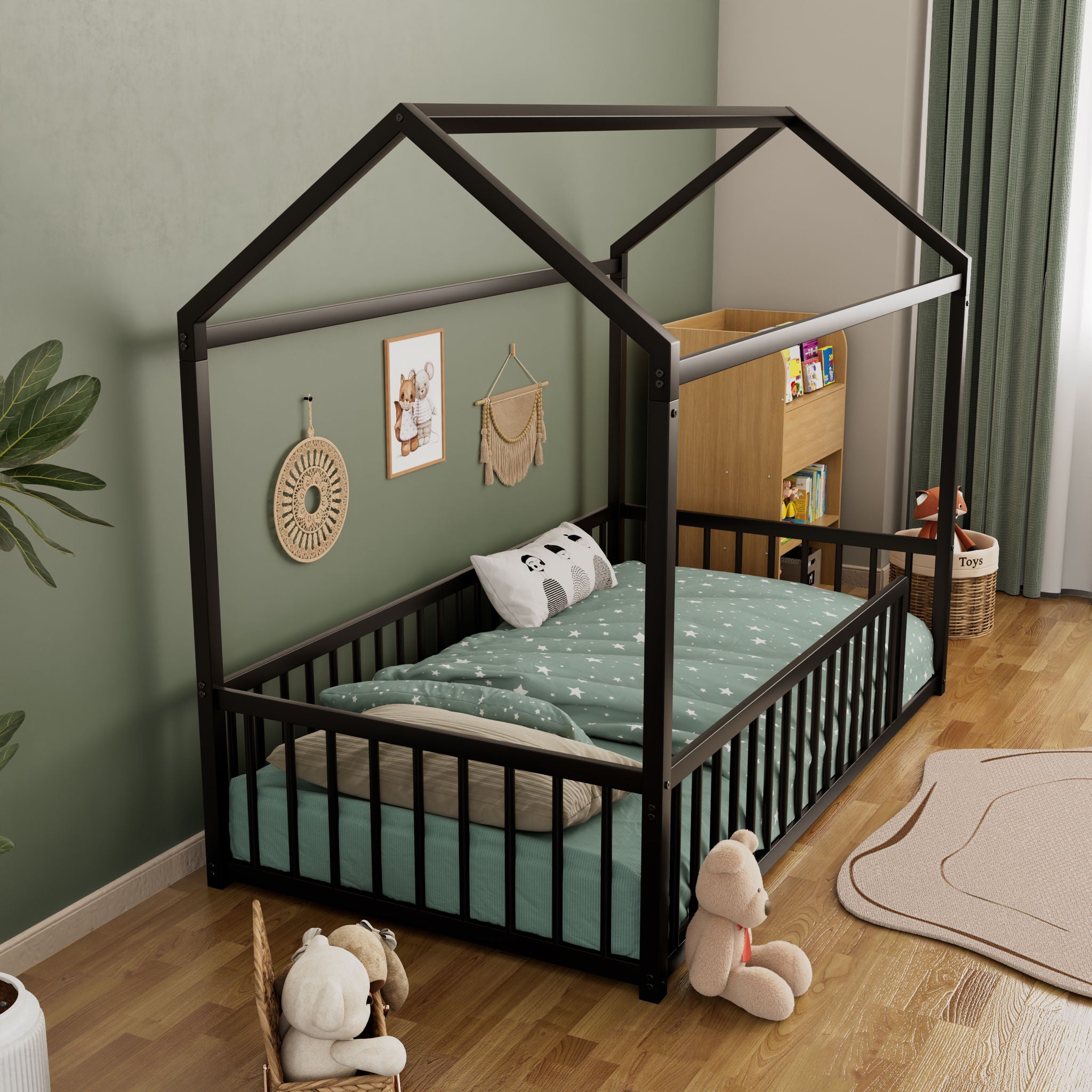 Montessori Floor Bed Frame With House Shape