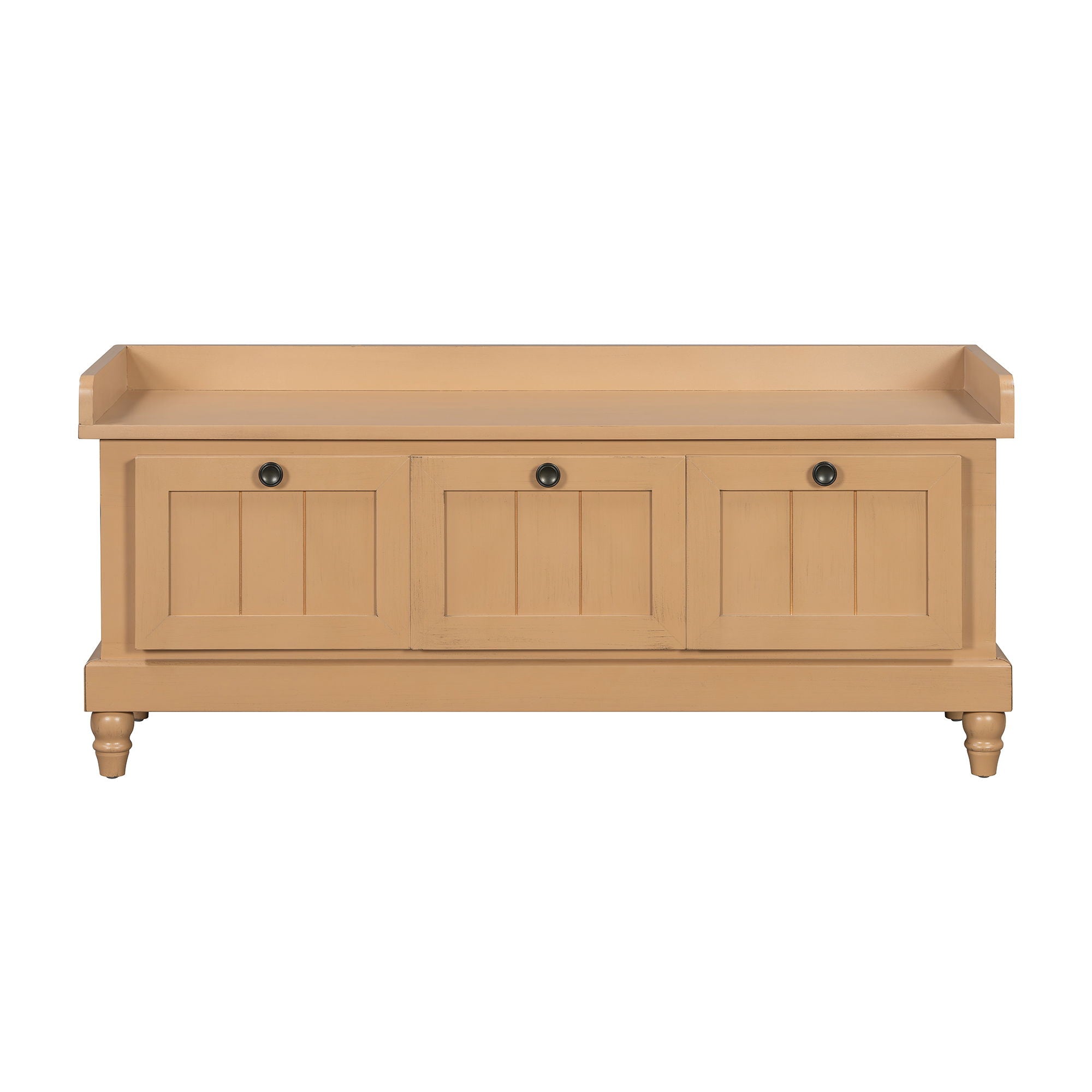 Shoe Bench With Cushion And 3 Drawers - Natural