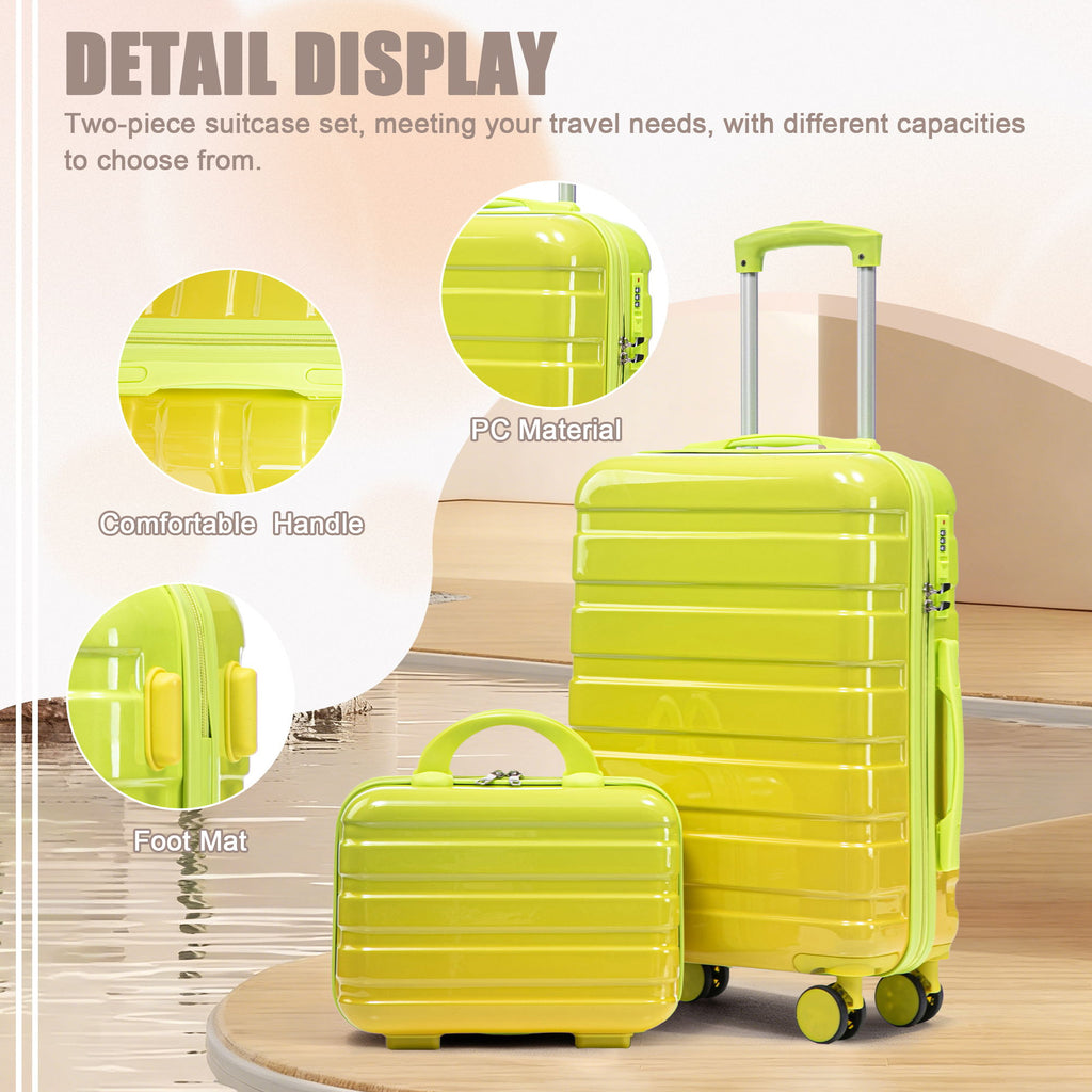 Luggage Set 14" / 20" With Combination Lock And Cosmetic Case