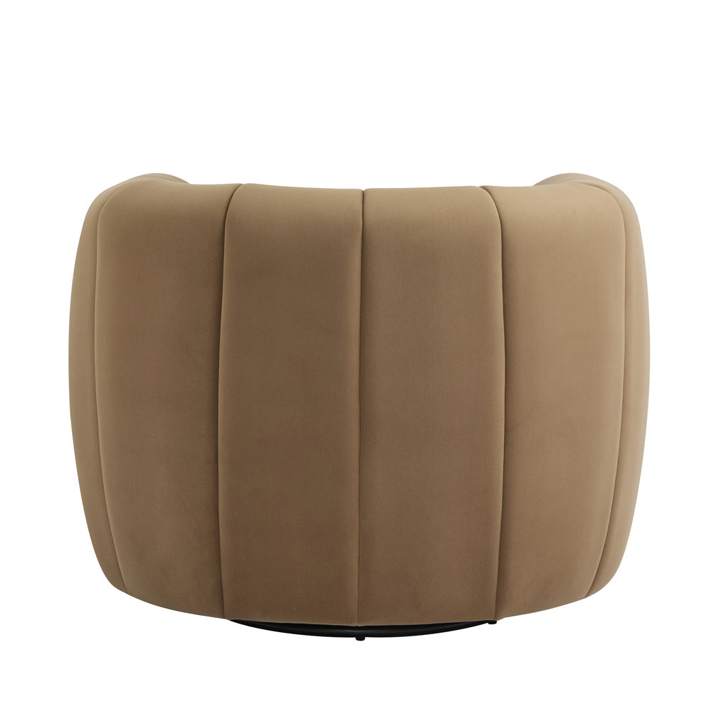 Serenizia - Upholstered Swivel Chair With Channel Tufted