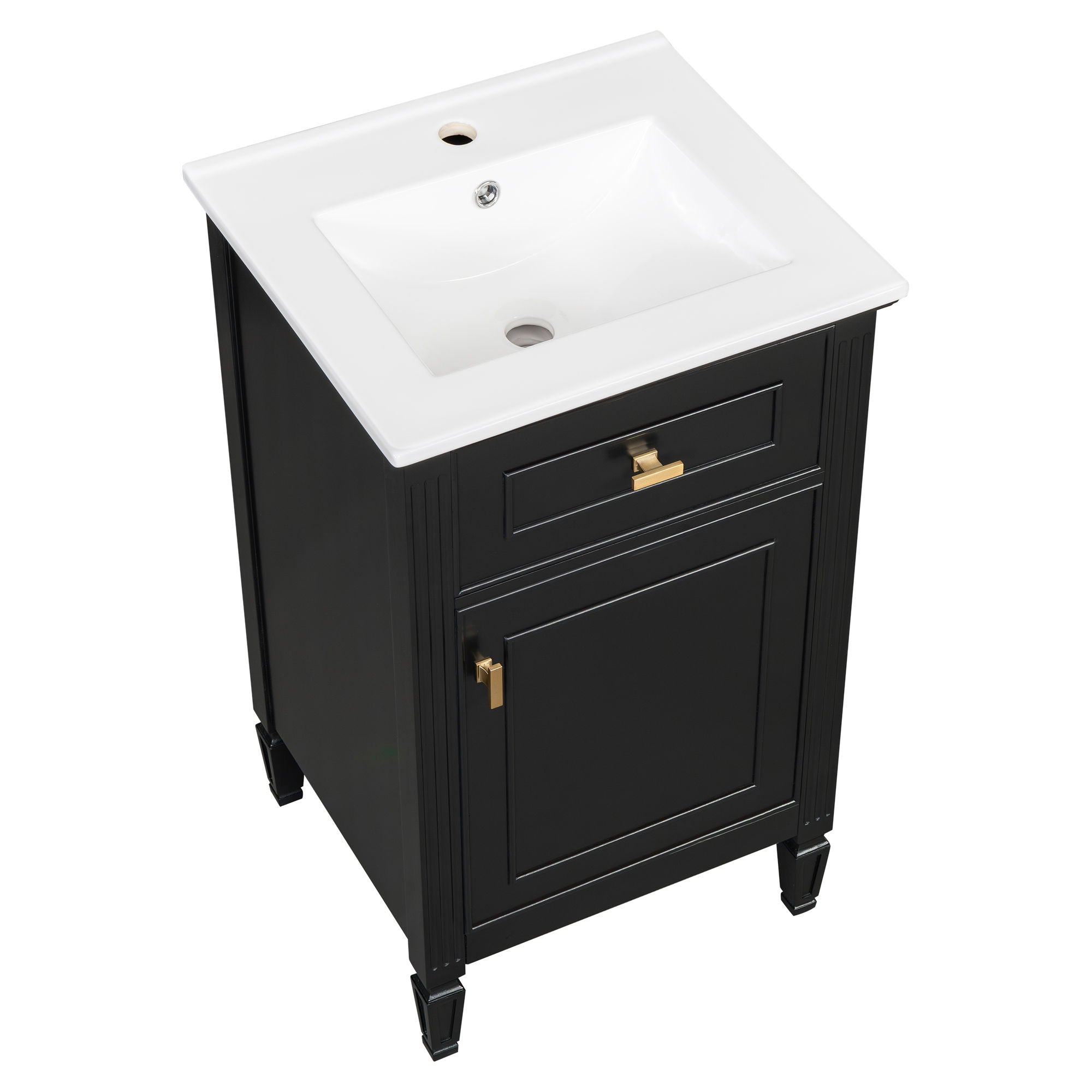 Bathroom Vanity With Sink, Adjustable Shelf, Tilt-Out Drawer